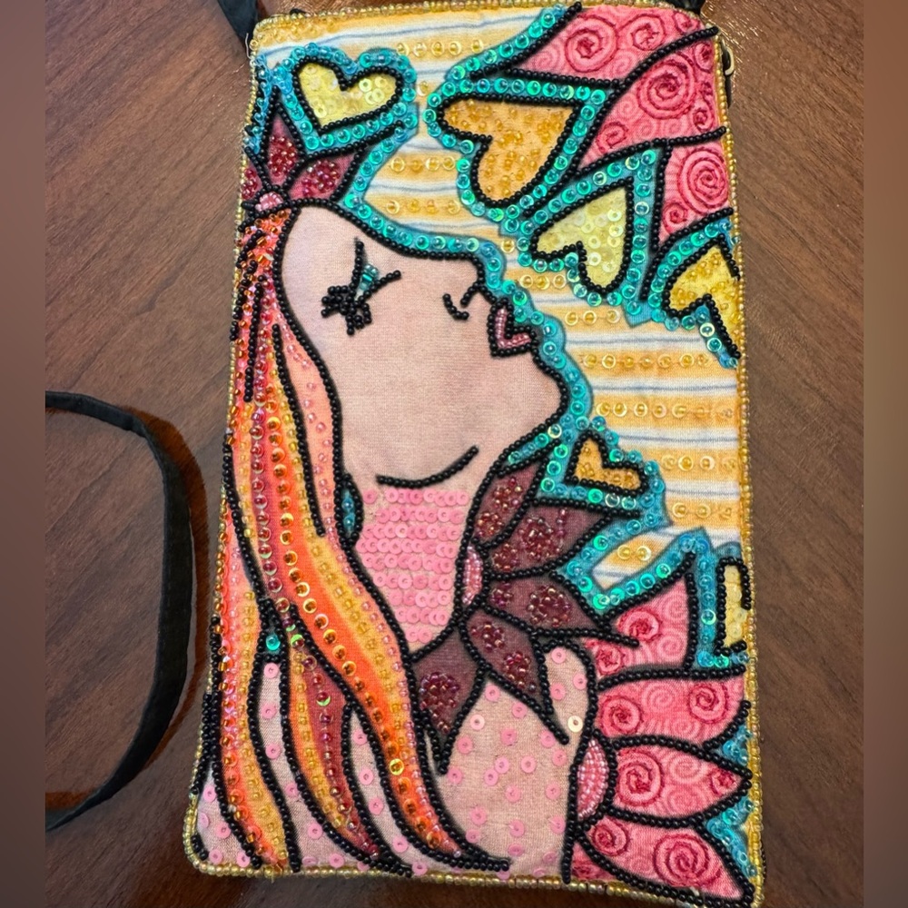 Colorful Beaded Crossbody Bag